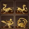 Pure Copper Lucky Sculpture Decor Home Lucky Decoration, God's Beast Qinglong White Tiger Vermilion Bird Xuanwu Living Room, 1Pc