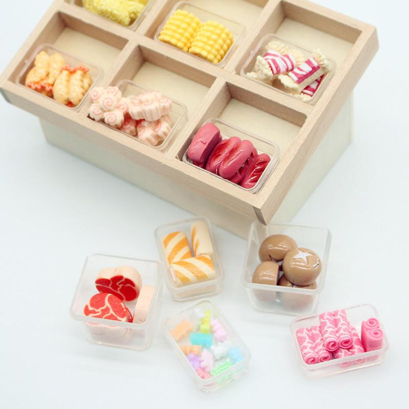 5 PCS 1:12 Dollhouse Simulation Boxed Hotpot Barbecue Ingredients Model Dolls House Kitchen Food Miniture Decor Toy