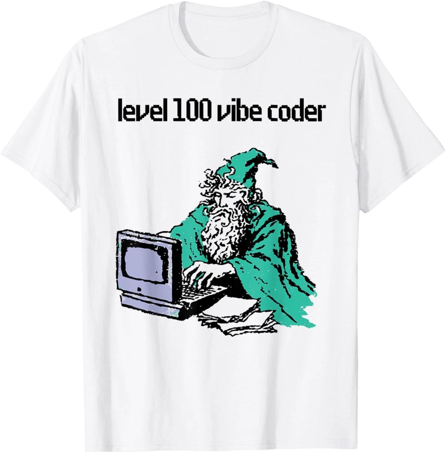level 100 vibe coder Funny T-Shirt XL