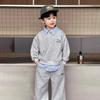 Korean Style Boys' Sweatshirt & Sweatpants Set - 2025 New Trendy Autumn Outfit for Kids