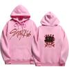Stray Kids Script Logo ATE Group Lightning Hoodie Stray Kids Members Group Photo with White Lightning & ATE Metal Logo, Oversized K‑Pop Fan Pullover