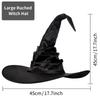 Halloween Folds Witch Wizard Black Hat Party Cosplay Costume Headgear Devil Cap Props Women Costume Accessory for Cosplay Party
