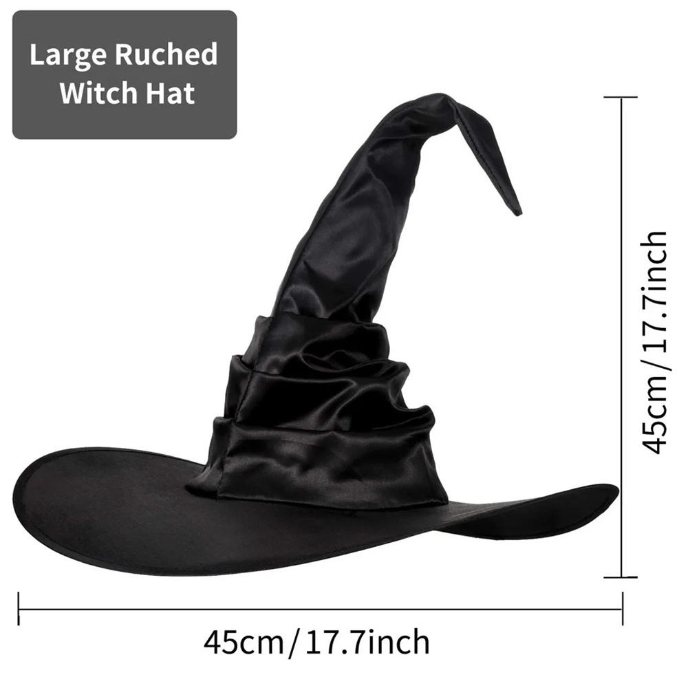 Halloween Folds Witch Wizard Black Hat Party Cosplay Costume Headgear Devil Cap Props Women Costume Accessory for Cosplay Party