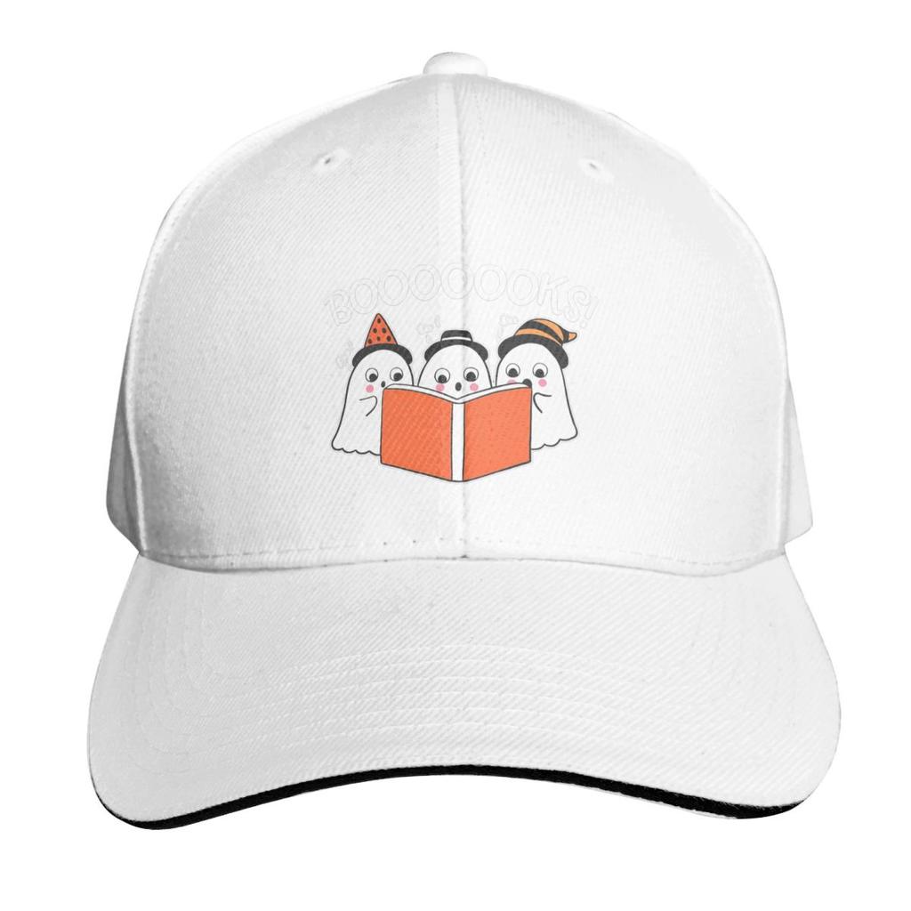 Booooks Halloween Ghost Reading Books Cap Fashion Casual Baseball Caps Adjustable Hat Hip Hop Summer Unisex Baseball Hats