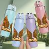 1PC Thankful Angel Wings 750ml Color Plastic Sports Water Bottle Leakproof Flip Straw Lid Suitable for Sports Office Home Use