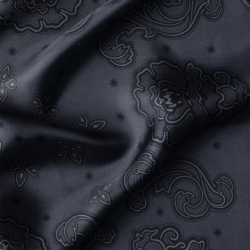 MAYA SAPANA Printed Silk Square Mini Scarf - Dark Shadow