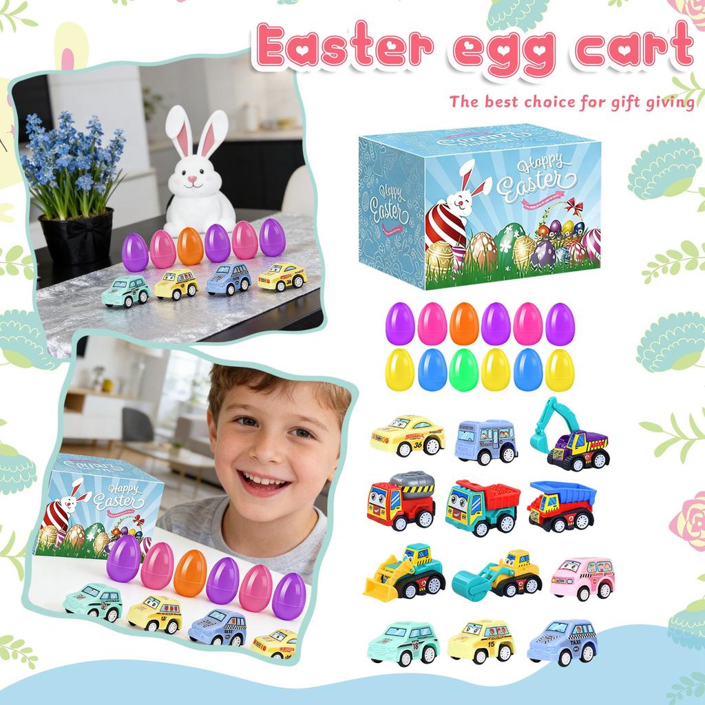 12 Pack Prefilled Easter Eggs With , 2.5Inch Plastic Easter Eggs Filled Toys For Easter Hunts, Basket Stuffers, Easter Party Gifts