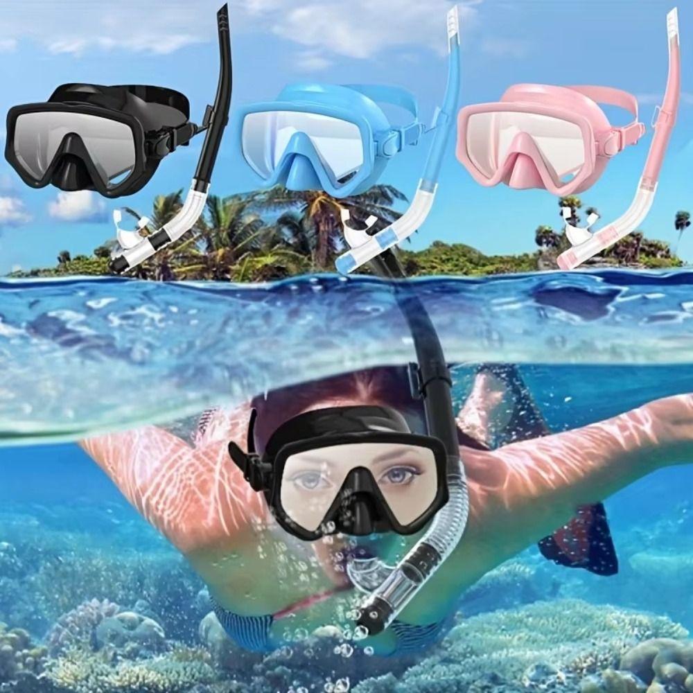 Waterproof Diving Snorkeling Mask Anti Fog Dry Snorkel Set Underwater Snorkeling Mask Adult