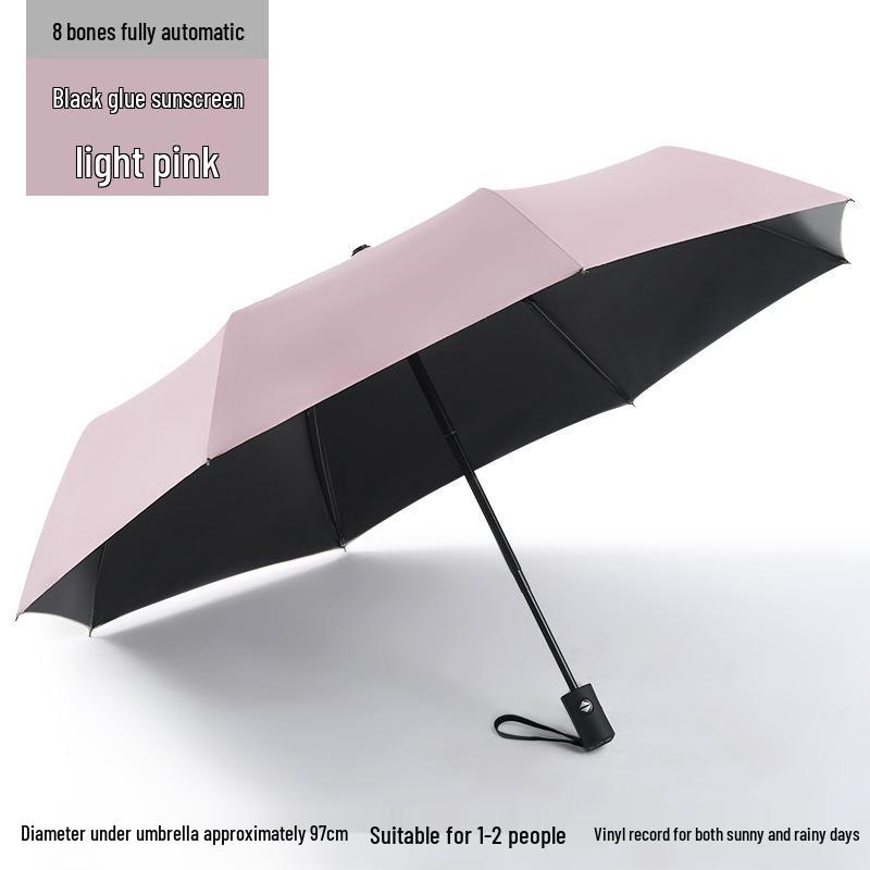 

Three-Fold Automatic Black Glue UV Protection Dual-Use Umbrella