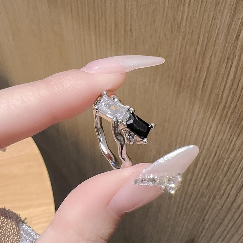 Niche High-End Open Ring Set Stacked Design Cold Wind Personalized Fashion Ring Women