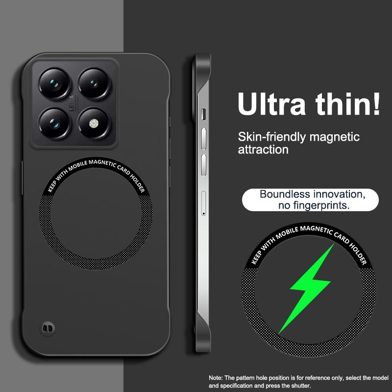 Ultra-thin Anti-fingerprint Borderiess For MagSafe Charge Case For Xiaomi 17 Ultra 15 14 13 12 T/Pro 5G PC Shockproof Hard Cover