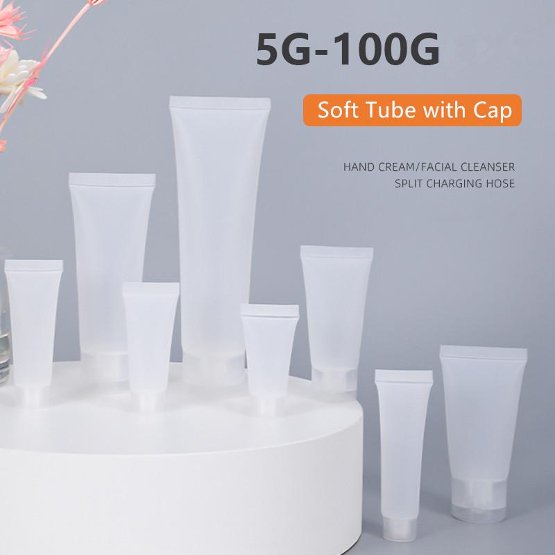 10 Stück Leere Nachfüllbare Plastik-Quetschflaschen Transparente Kosmetikbehälter Weiche Tube Reiseflasche mit Klappdeckel & Schraubverschluss