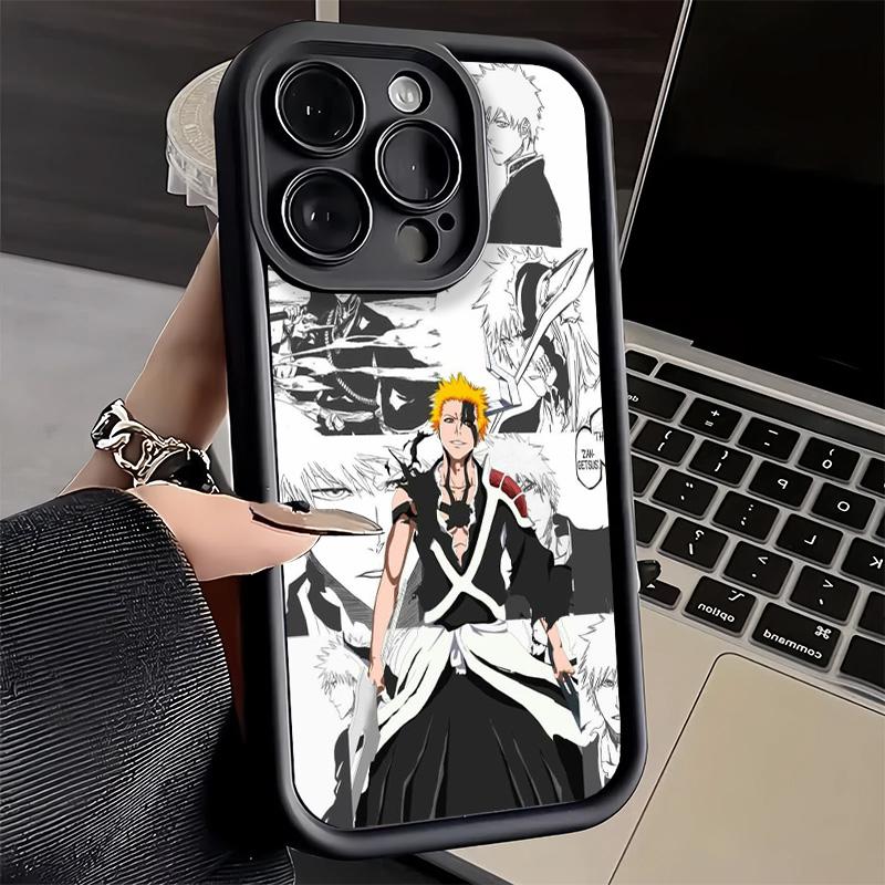 Phone Case for iPhone 17 Air 16E 15 16 Pro Max Bleach Anime Ichigo Kenpachi Cover 14 Plus 13 12 Mini Soft Shell Silicone Fundas