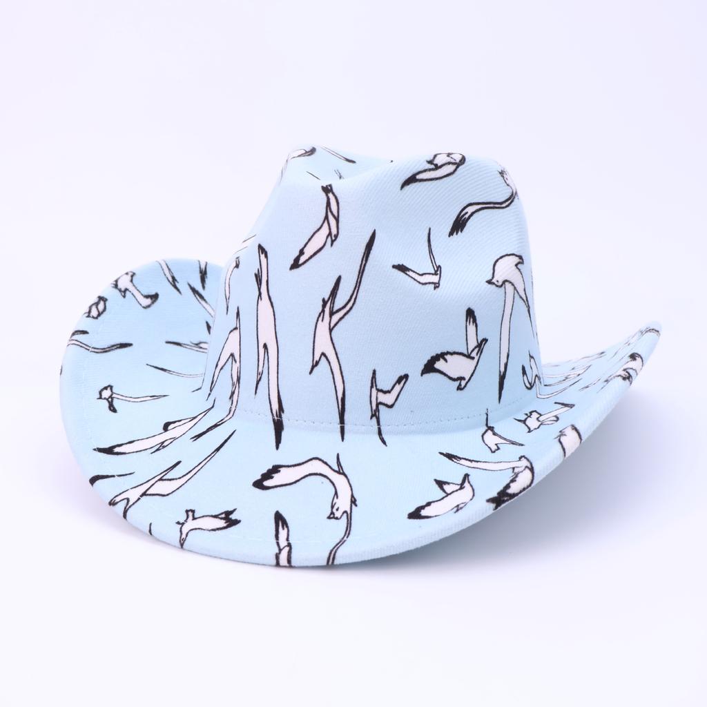 Versatile Graffiti Top Hat Western Cowboy Hat Men'S And Women'S Peach Top Jazz Hat