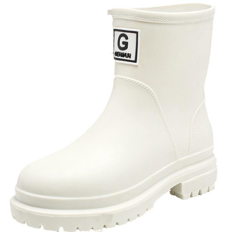 Middle Women's Fashionable Outdoor Rain Shoes Rubber Shoes Wear Resistant Water Shoes Short