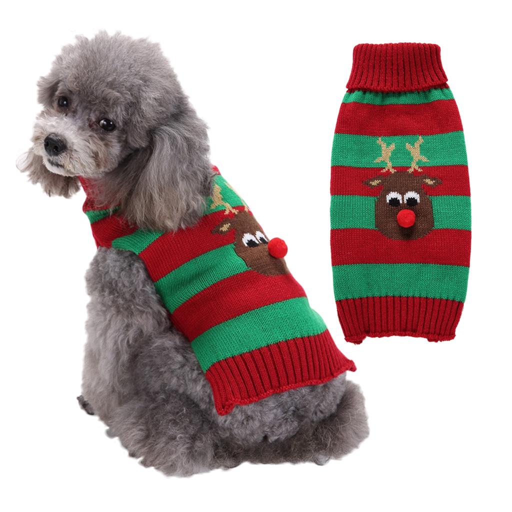 Pet Clothes Small and Medium Sized Dog VIP Teddy New Santa Claus Pet Knitted Sweater Dog Clothes