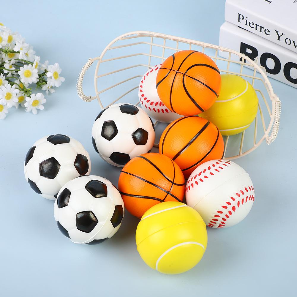 63mm Foam PU Fidget Stress Relief Ball - Fun Soothing Elastic, Tennis/Soccer/Basketball/Baseball Designs for Daily & Outdoor Use