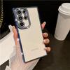 For Samsung Galaxy S25 Ultra Luxury Plating Flash Diamond Frame Transparent Phone Case For Samsung S22 S23 S24 S25 Plus Cover