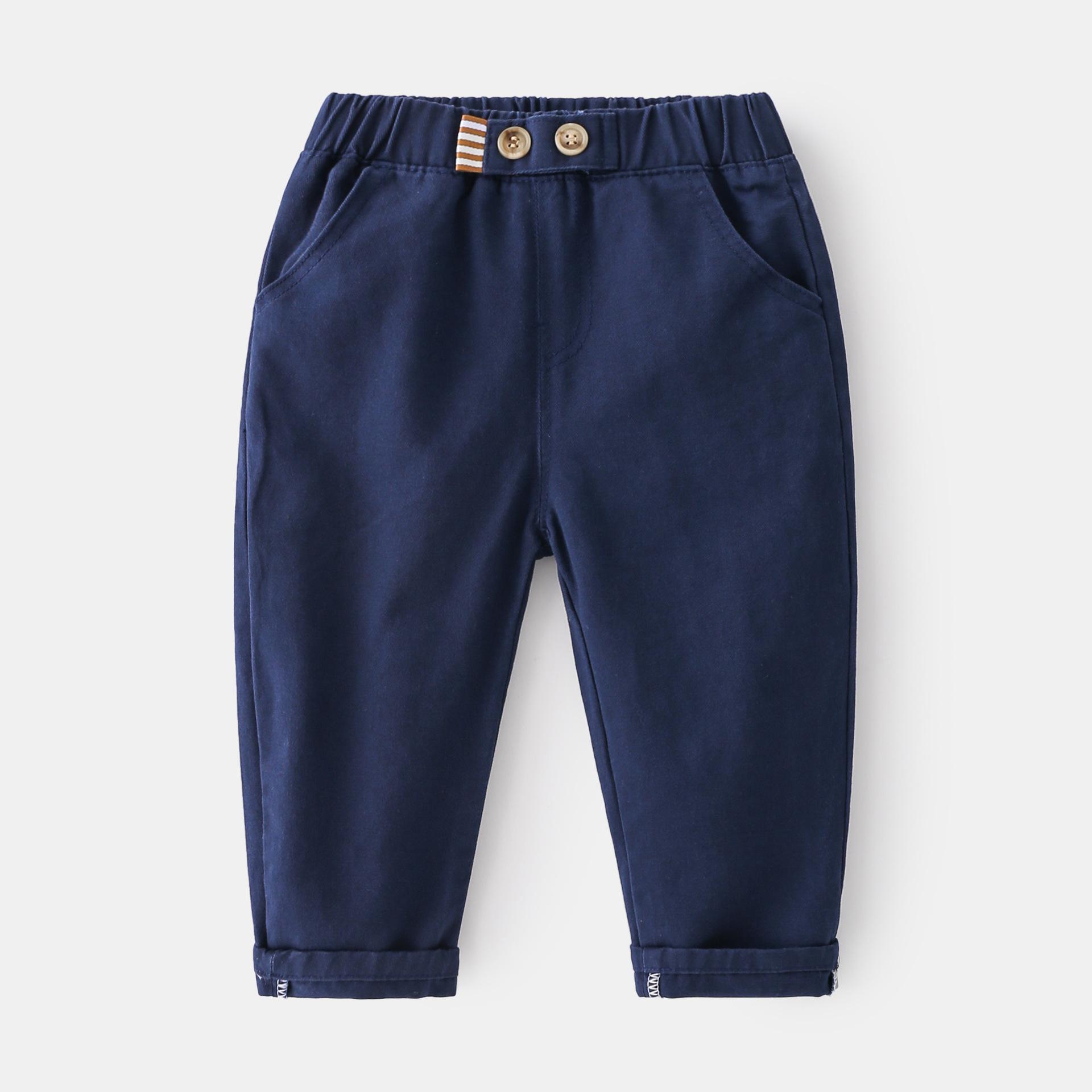 Fashion Korean version of trendy handsome casual pants, spring cotton comfortable mid-waist medium-sized children s casual trousers 90cm