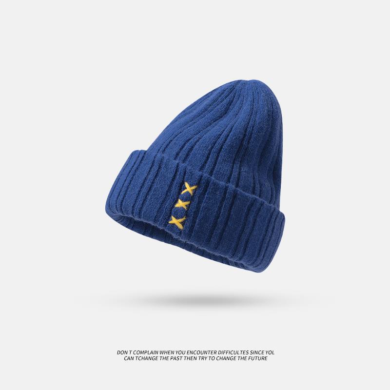 Wool hat for women, versatile bag head in autumn and winter, ear protection, warm and cold-proof, cold hat for men, big head circumference, small