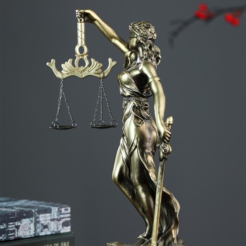 Escultura Diosa de la Justicia Dama de la Ley Vendada Figura de Resina Mujer de la Equidad Estatua con Balanza para Decoración de Abogados Regalo