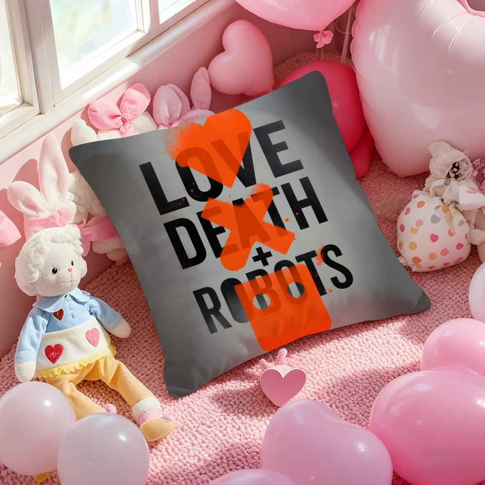 Love Death & Robots Cushion Cover Pattern Printed Pillowcase for Living Room Sofa Cushion Cover & Bedroom Decor