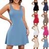 Fashionable Women's Slim-fit Round Neck Vest Dress With Base Shorts