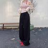 Casual Pants, Women's Stretched-waist Drawstring Wide-leg Pants, Loose and Slimming Pants for Early Autumn, Straight-leg Pants and Flip-flops
