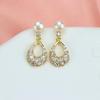French Retro Freshwater Pearl & Zircon Stud Earrings - Exquisite Light Luxury Accessories for Women