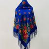 120*120cm Luxury Floral Russian National Square Scarf Women Fringed Ukrainian Shawls Scarves Ladies Head Wrap Hijab Bandana