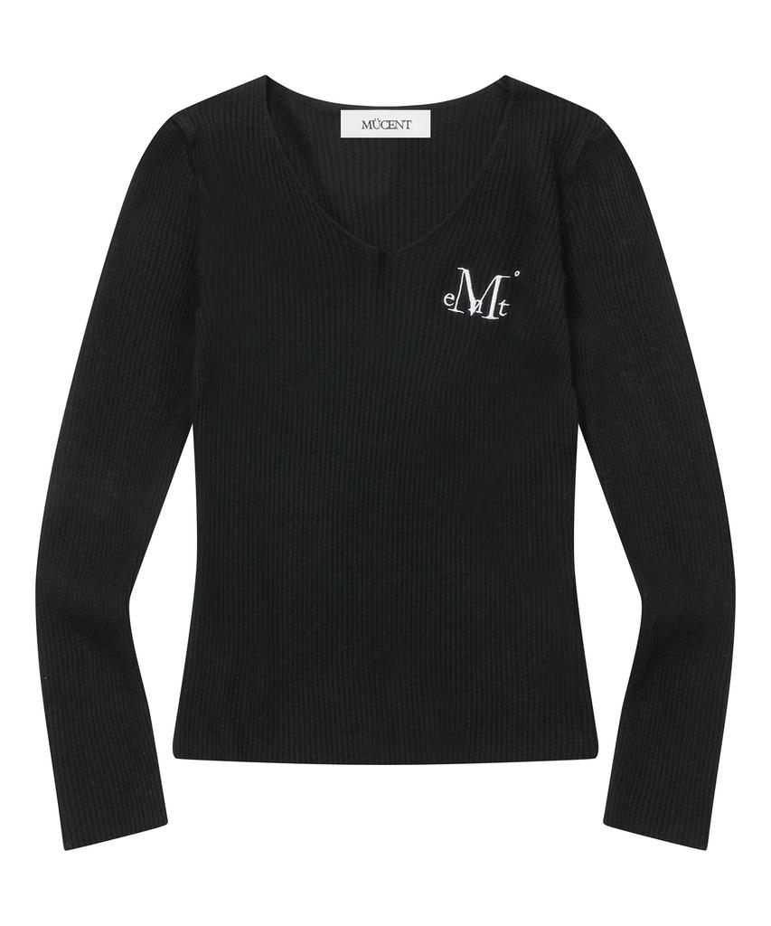 Mucent Madol V-Neck Crop Ribbed Knit (3 Colors)