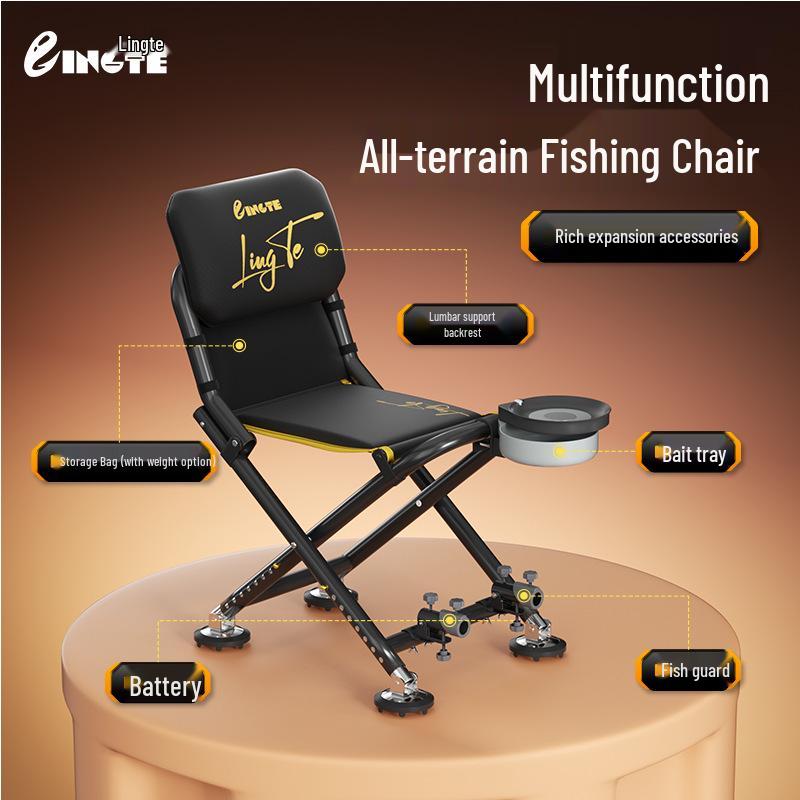 Πτυσσόμενη Πολυλειτουργική Καρέκλα Ψαρέματος Όλων των Εδαφών - Φορητό Σκαμπό Ψαρέματος Knight