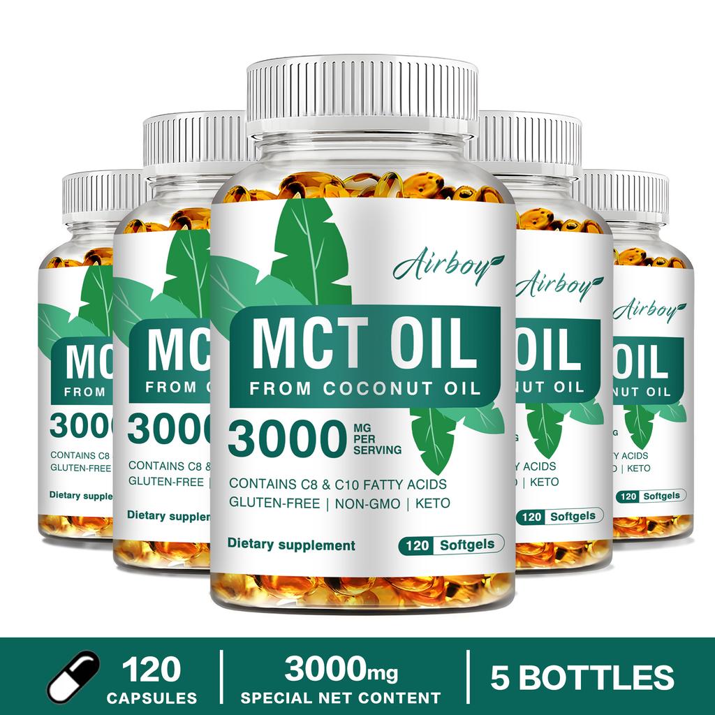 Airboy - Medium Chain Triglycerides Coconut Oil Softgels - Rich in C8 and C10 Fatty Acids - Brain Health