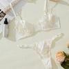 Sexy steel rim ultra-thin bra set gathers big breasts and shows small transparent lace princess erotic underwear