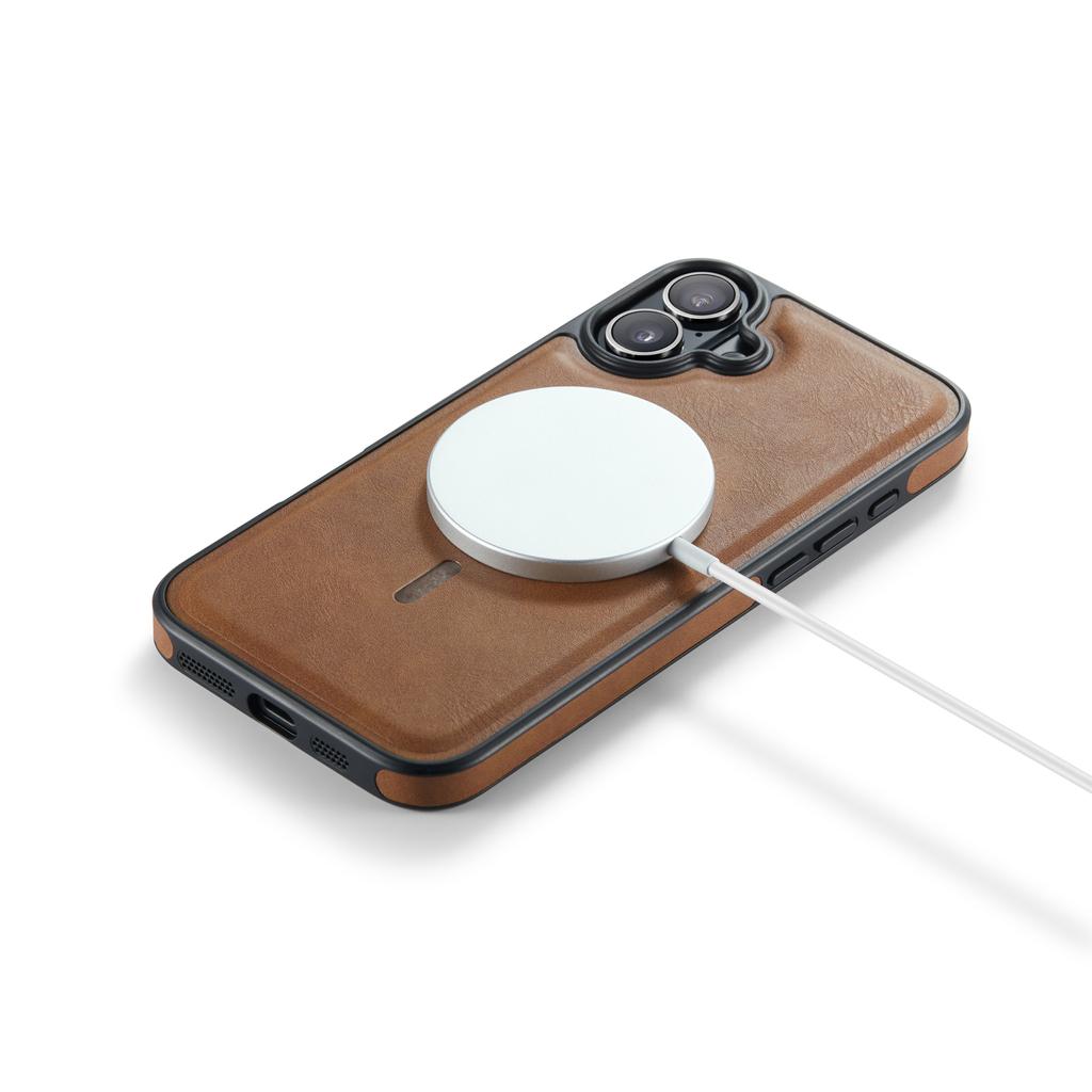 MAGKING K1 Series For iPhone 16 Plus Magnetic Case PC+TPU+PU Leather Phone Cover