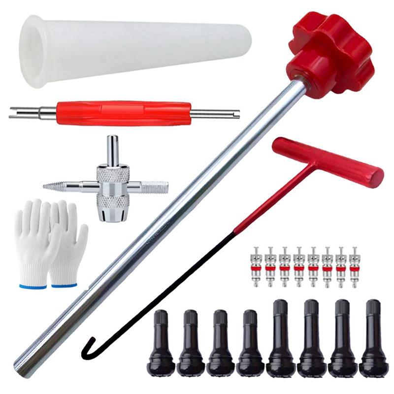 23pcs Tire Valve Stem Puller Tube Metal Tire Repair Tools Kit Metal Car Puller Wheel Tire Remover taller As Shown B