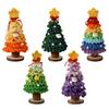 Christmas Tree 7-Layer Gradient Colors Knitting Crochet Christmas Tree Holiday Ornaments for Car Home Tabletop Fireplace Mothers