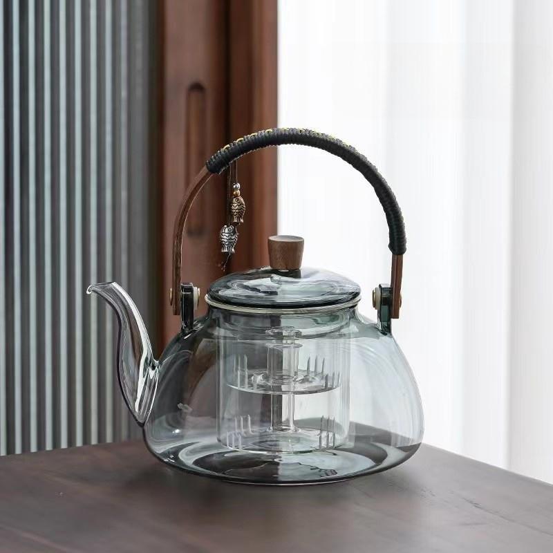 

Steam and Boiling Dual-purpose Teapot Household Glass Tea Set High-temperature Resistant Thickened Heating Kettle