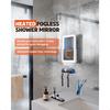 Heated Shower Mirror Fogl for Shaving 3 Color Dimmable Lights Shower Mirror Fogl Rechargeable AntiFog Shaving Mirror with Razor