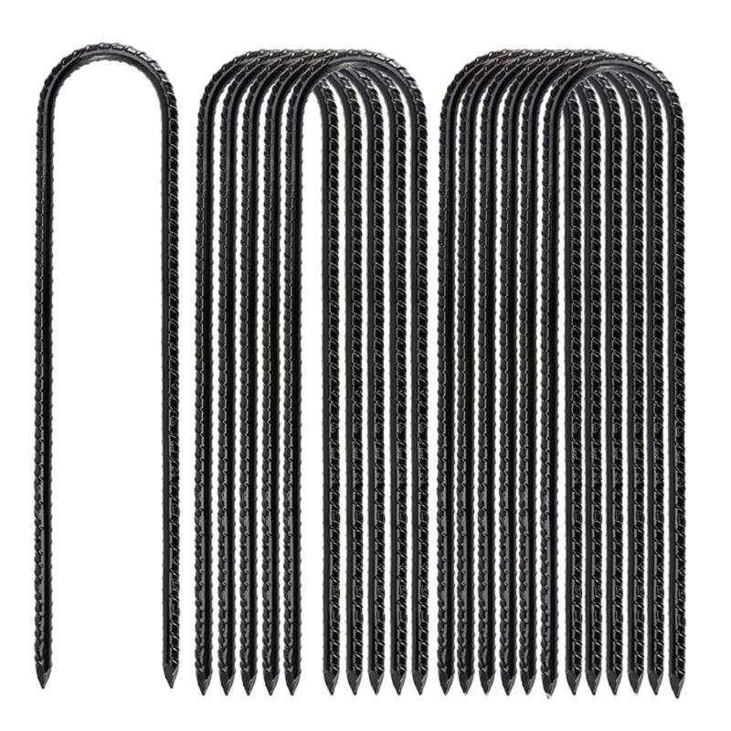 3Pcs L/Ushape Trampolines Rebars Stakes Galvanised Steel Ground Anchors Camping Tent Peg Landscape Garden Ground Stakes