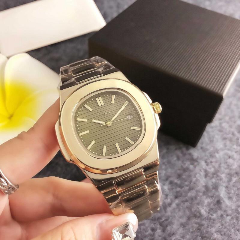 Stainless Steel Band Mens Square Quartz Watch With Date Display Luminous Hands Unisex Sport Style