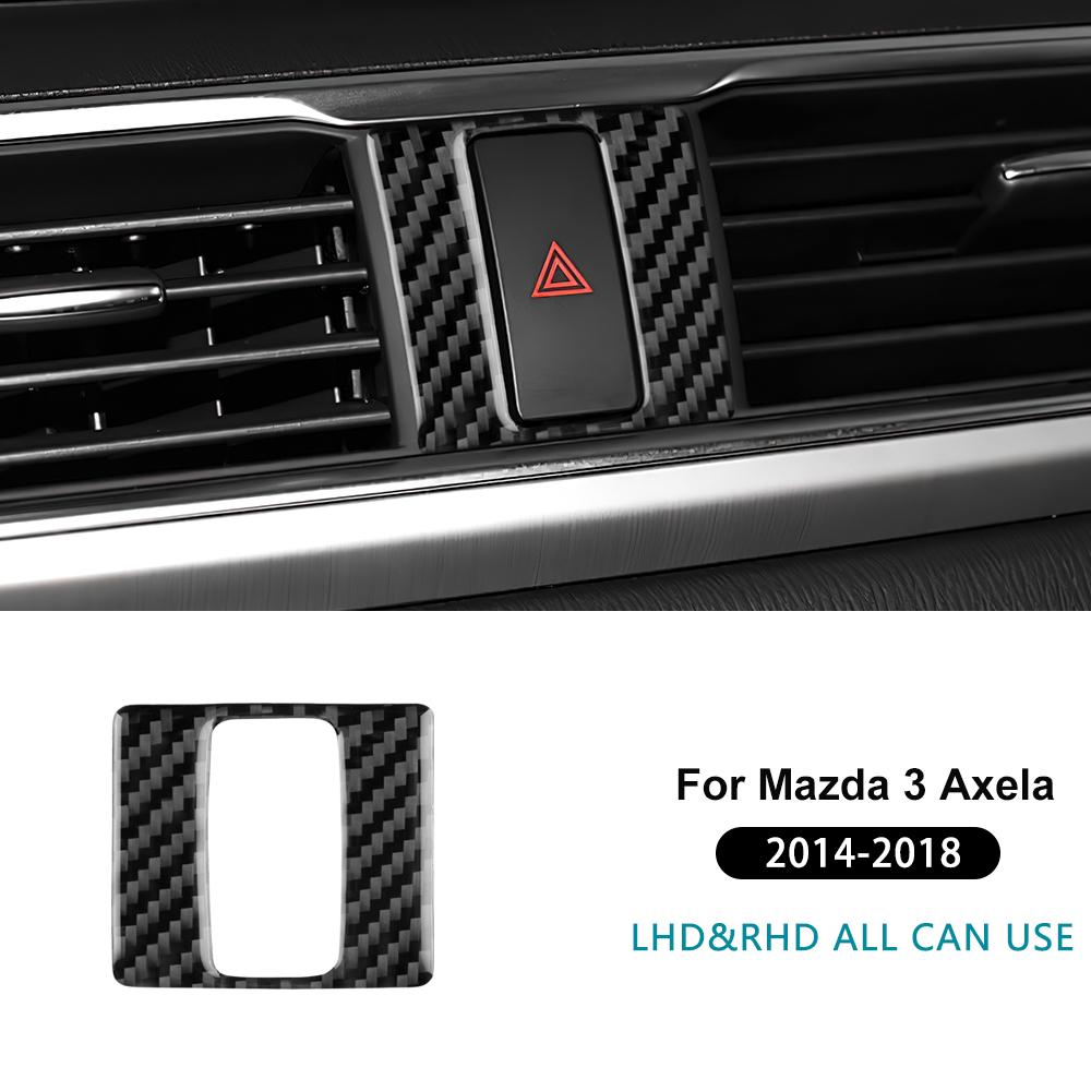 Real Carbon Fiber For Mazda 3 Axela 2014 2015 2016 2017 2018 LHD RHD Car Warning Light Frame Panel Inteior Accessories Sticker