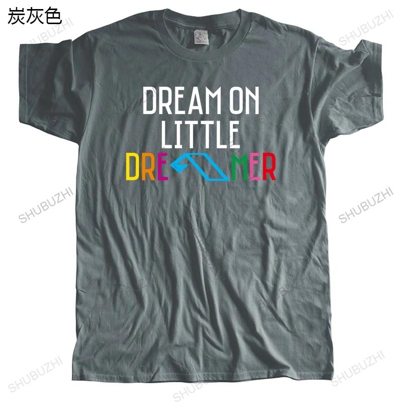 Cotton Tshirt Unisex Crew Neck Tops Summer Unisexs T Shirt Dream On Little Dre Bigger Size Homme Black Tshirt Unisexs Oneck Teeshirt