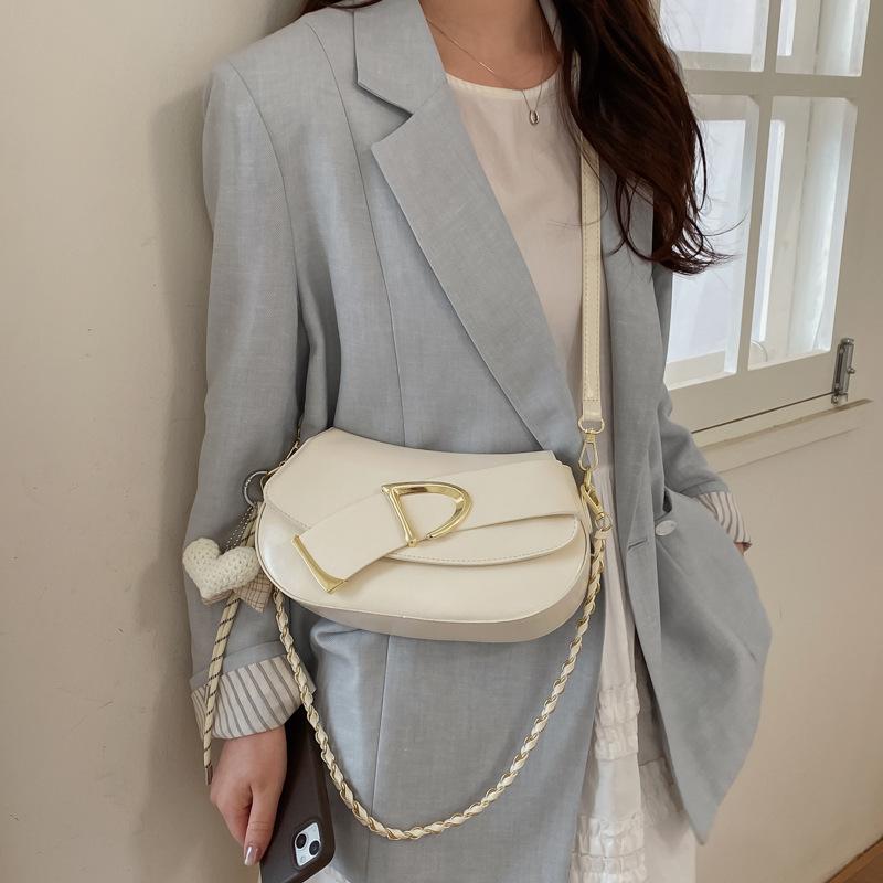 Fashionable Casual Handbag, Single Shoulder Bag, Versatile Chain Strap Crossbody Bag With pendant