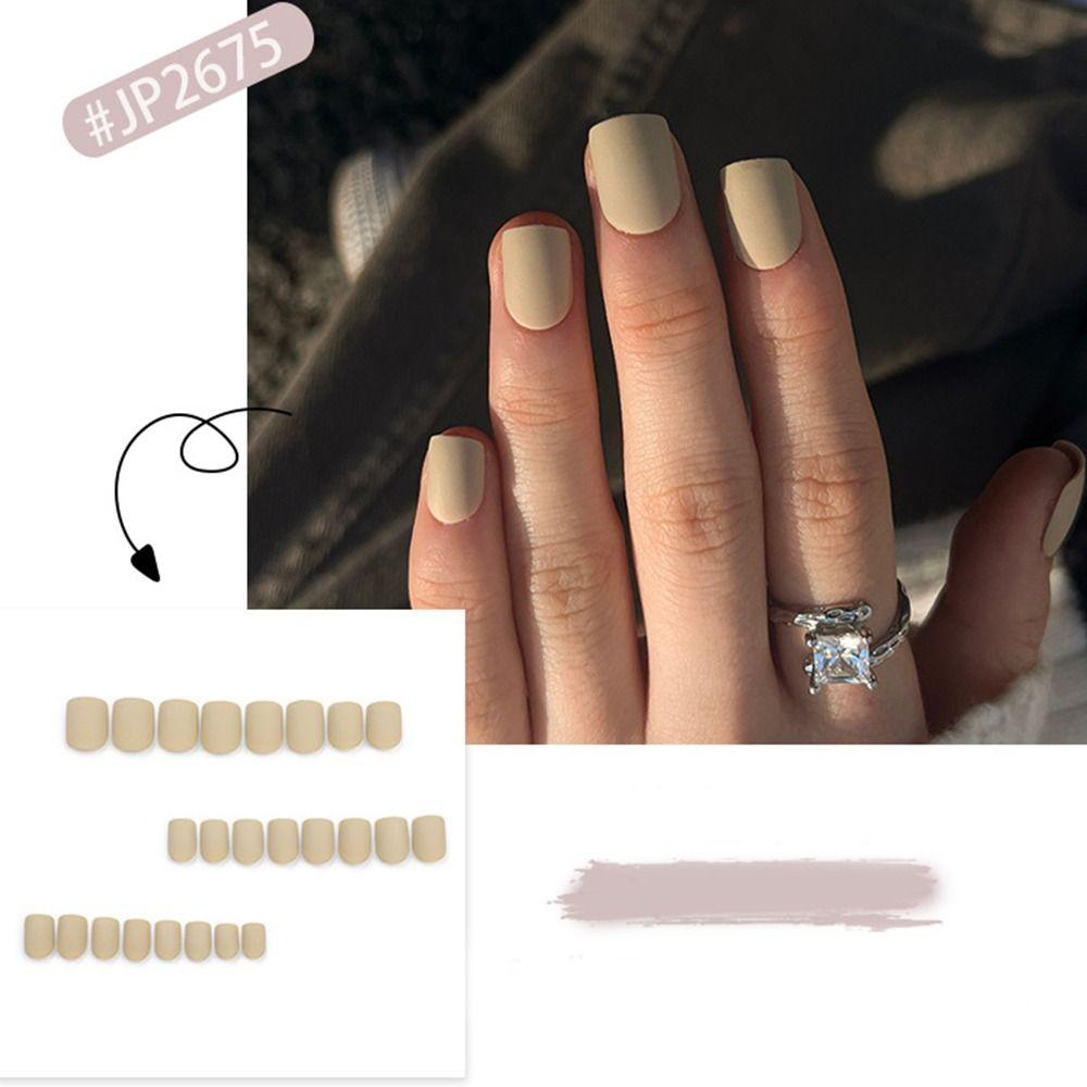 

Матовые накладные ногти, французские кончики ногтей, маникюр, накладные ногти для женщин