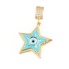 18K Gold Plated Devil's Eye Heart & Star Pendant Necklace