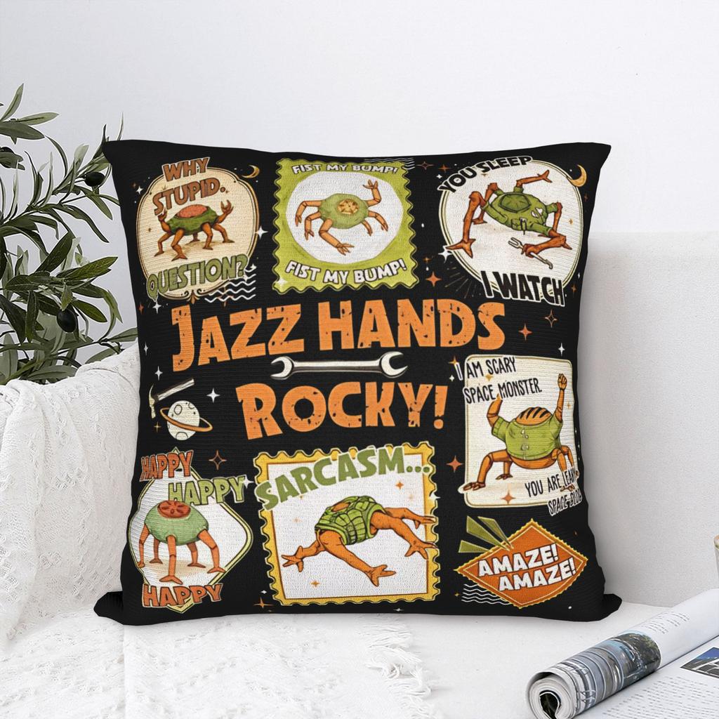 Decorative Pillow Cover Jazz Hands Rocky Project Hail Mary Book Amaze Merch Home Throw Pillow Case Cover Zipper Multiple Sizes