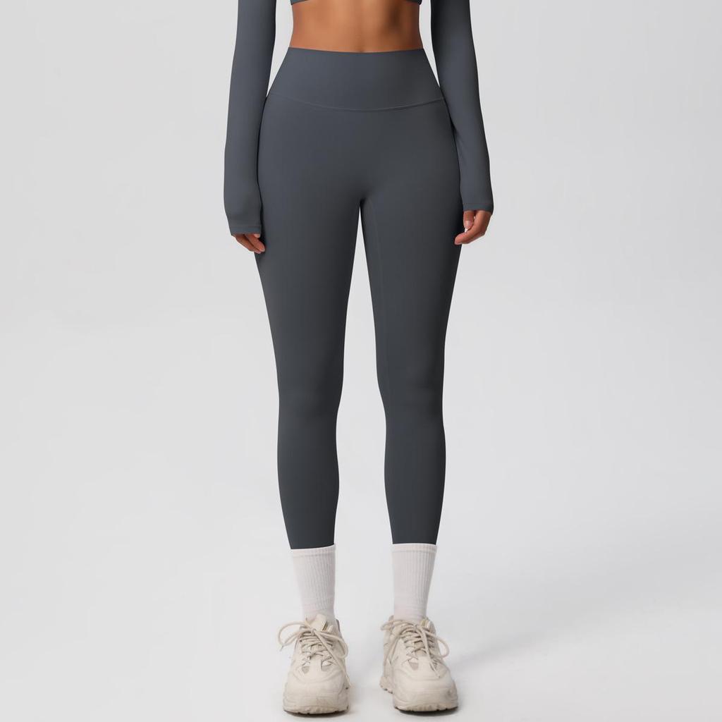 High-Waist Quick-Dry Double-Sided Brushed Yoga Pants for Running and Fitness Moisture-Wicking Athletic Tights