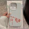 Silicone Phone Case For IPhone 17 17Air 16 15 14 Plus 13 12 11 Pro Max Luxury Fresh Striped Design Lichee Pattern Soft Cover