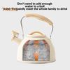 3L Whistling Tea Kettle with Heat-proof Foldable Handle Large Capacity Food Grade Teapot Kitchen Supplies